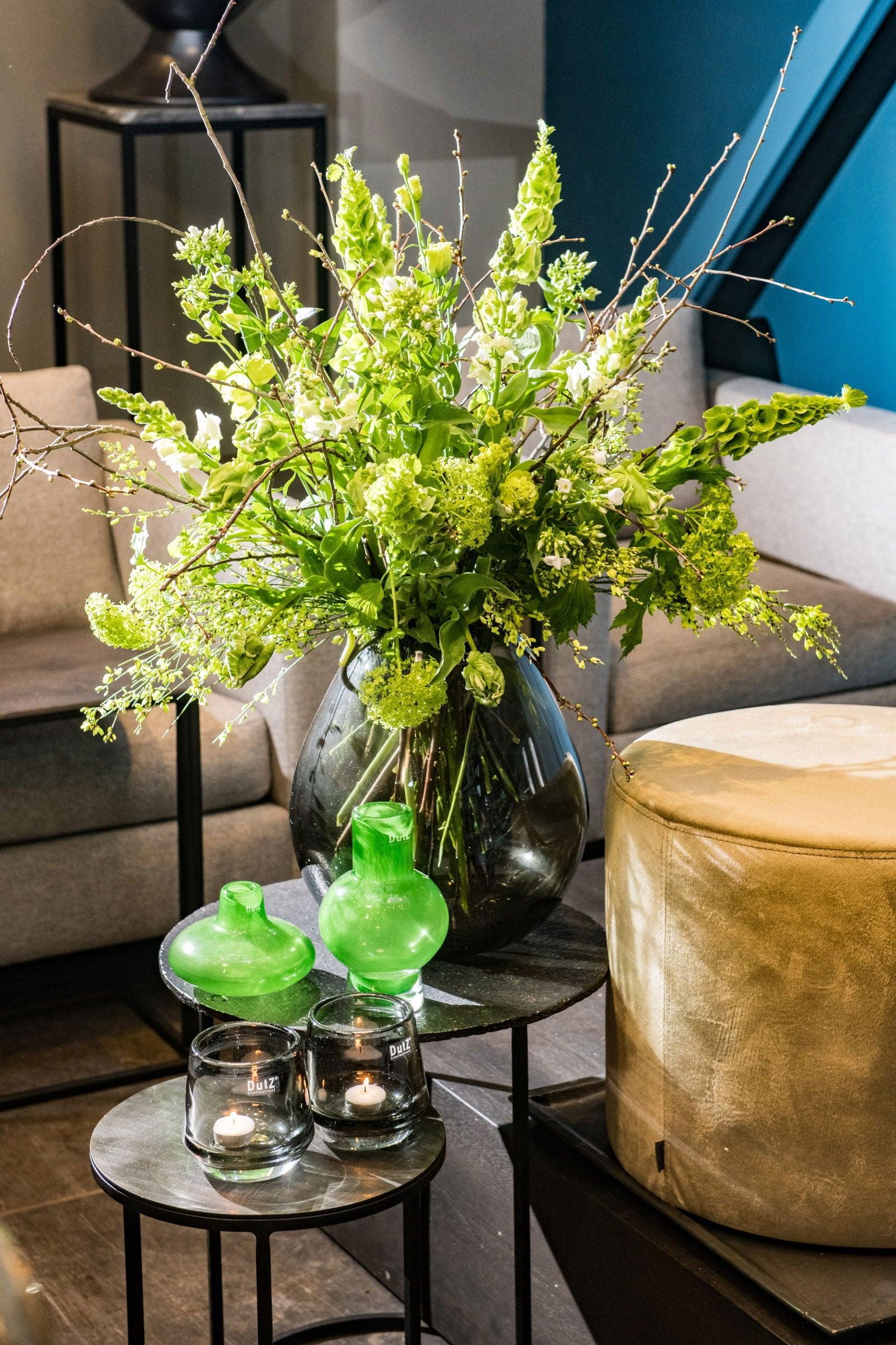 Smoke Druba Vase in Mouth Blown Glass