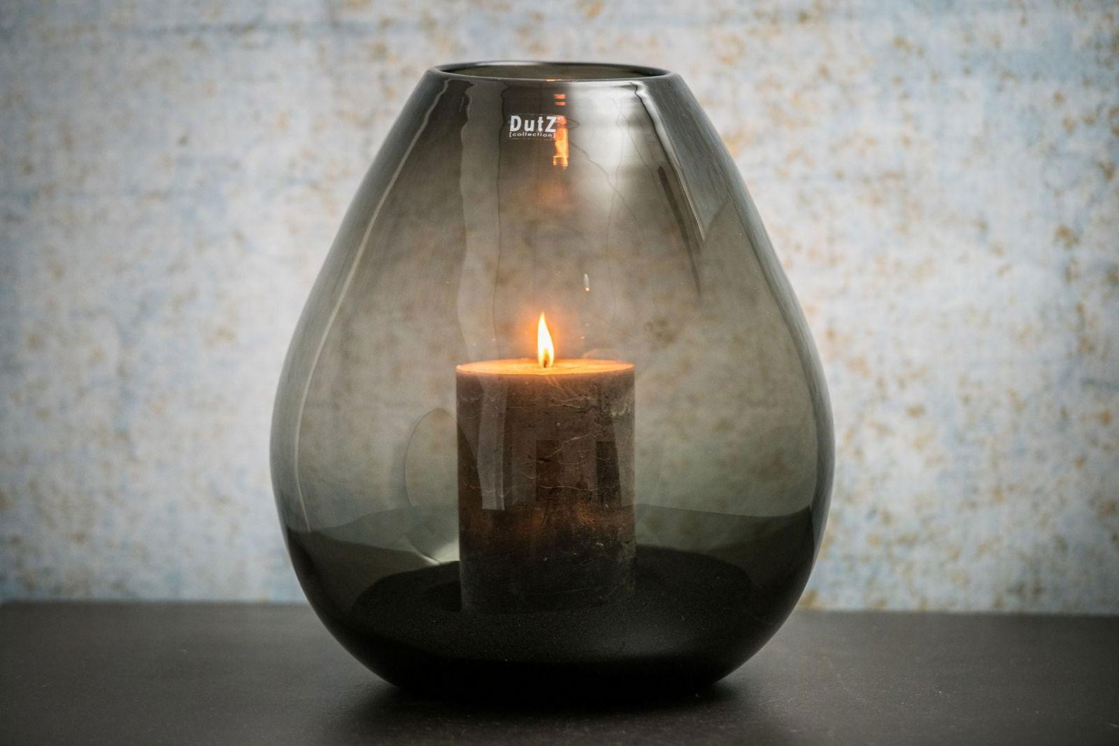 Smoke Druba Vase in Mouth Blown Glass