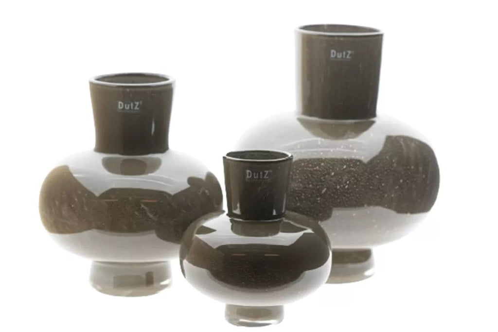 Modest Light Brown Mouth Blown Glass Vase