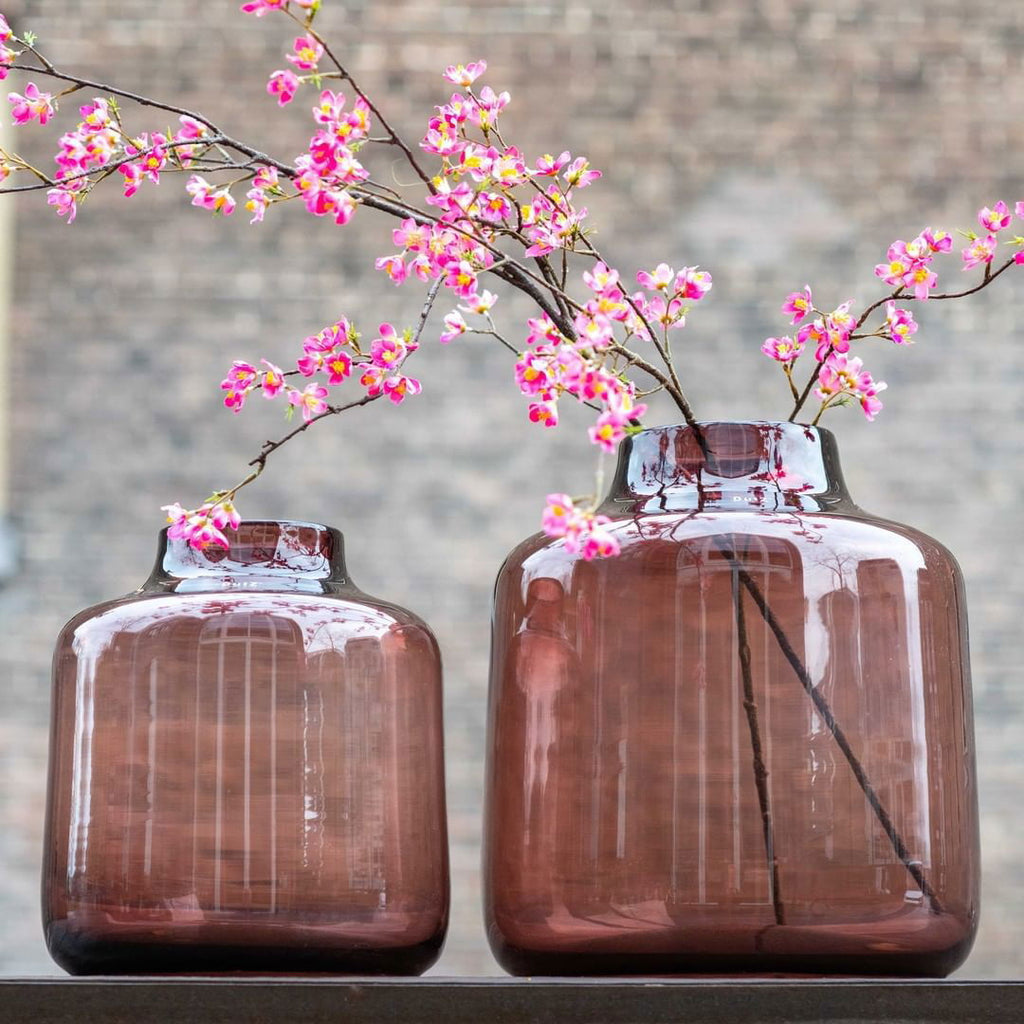 Burgundy Tisza Mouth Blown Glass Vase