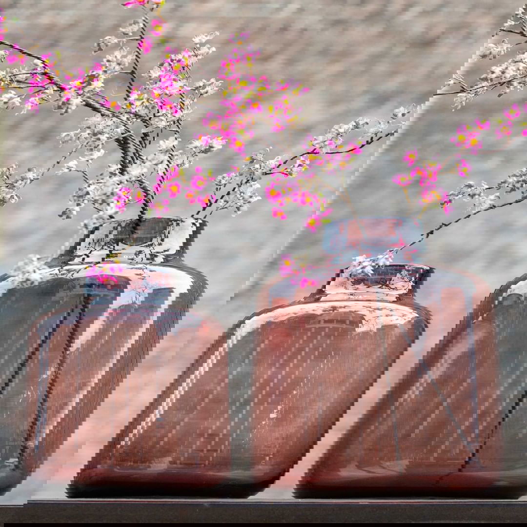 Burgundy Tisza Mouth Blown Glass Vase