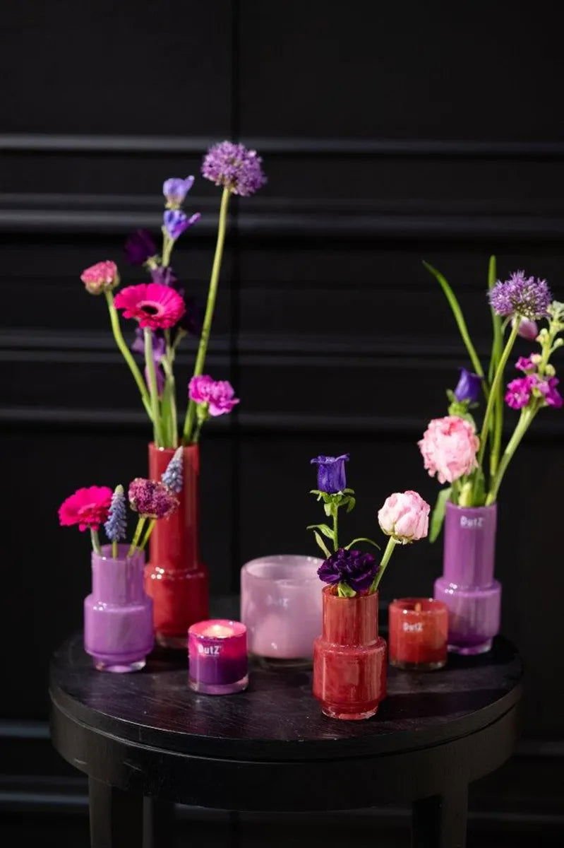 Raspberry Cylinder Vase Hand Blown Glass