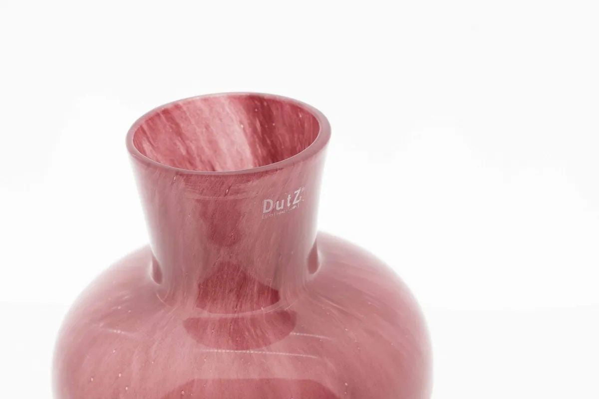 Modest Raspberry Mouth Blown Glass Vase