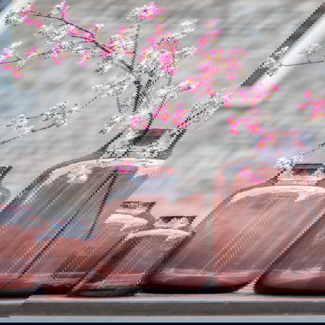 Burgundy Tisza Mouth Blown Glass Vase