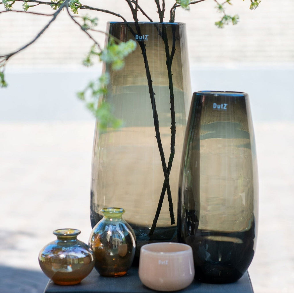 Robert Smoke Mouth Blown Glass Vase