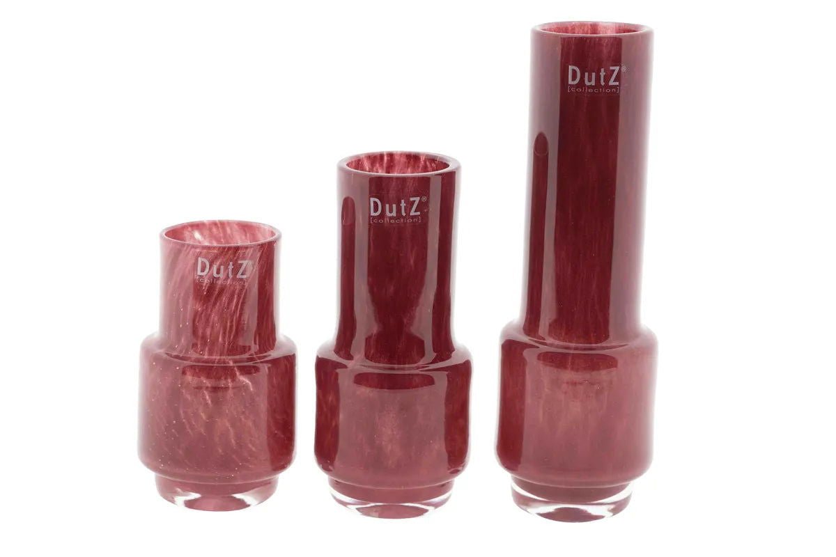 Raspberry Cylinder Vase Hand Blown Glass