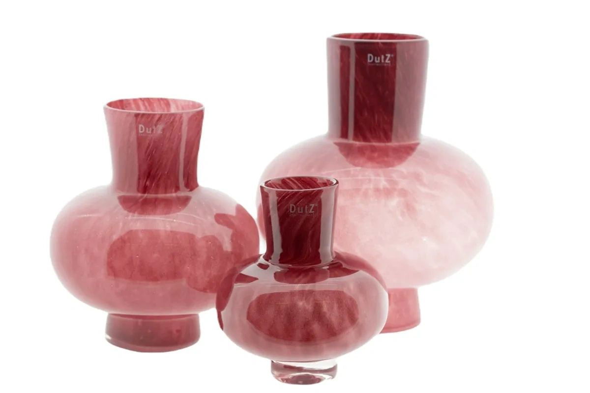 Modest Raspberry Mouth Blown Glass Vase