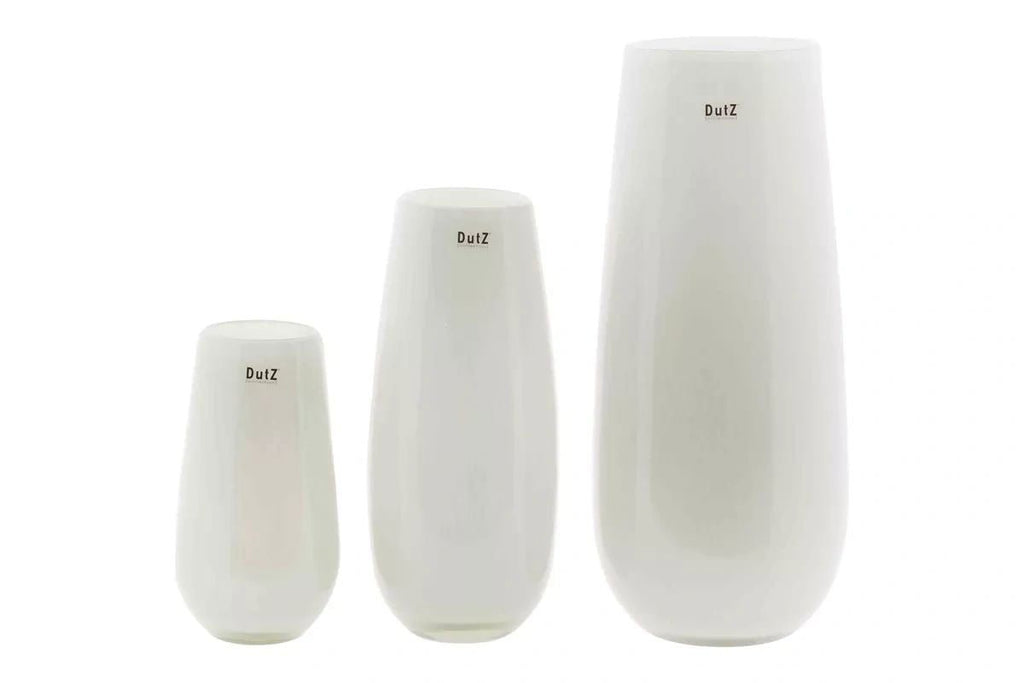 Robert White Mouth Blown Glass Vase