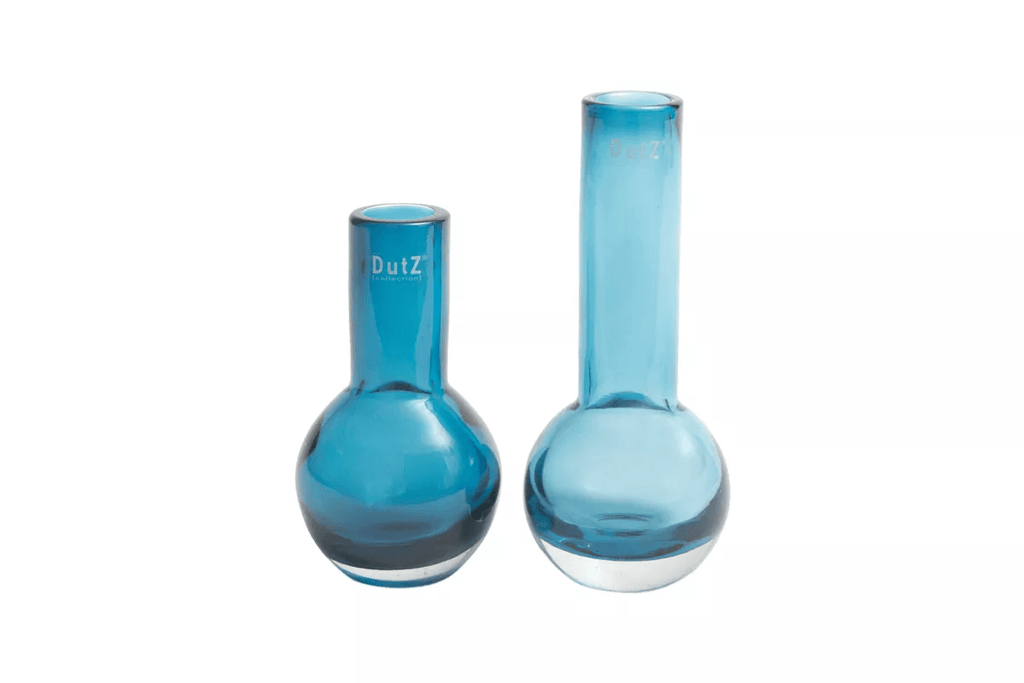 Navy Mouth Blown Glass Vase Masa