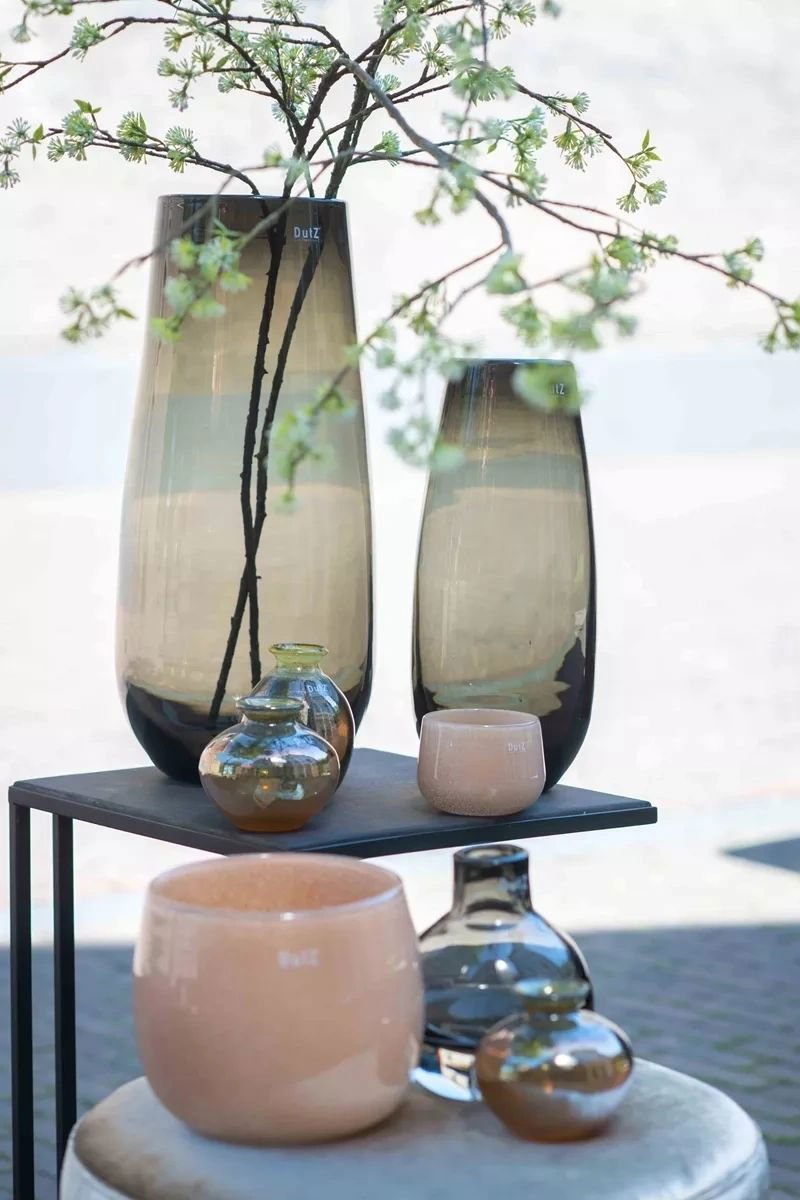 Robert Smoke Mouth Blown Glass Vase