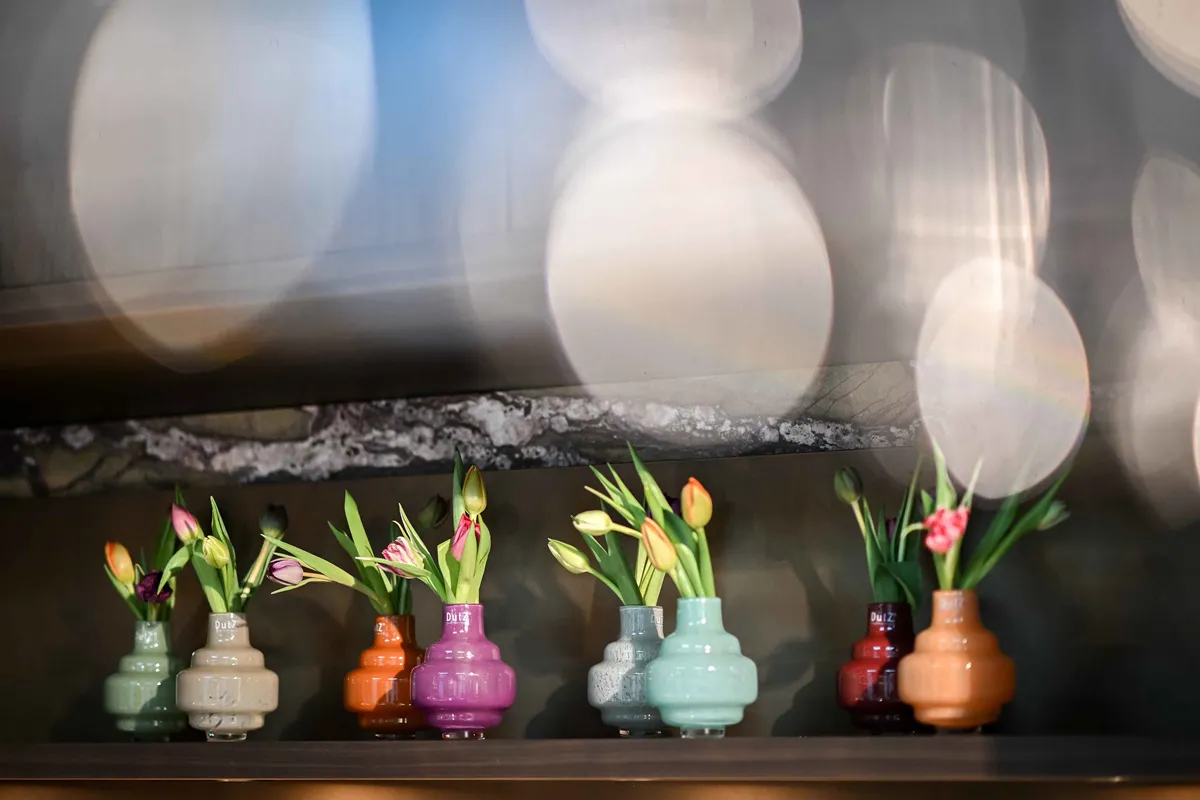 Small Mouth Blown Glass Vase