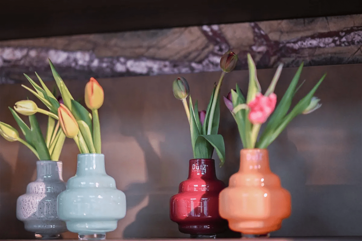 Small Mouth Blown Glass Vase