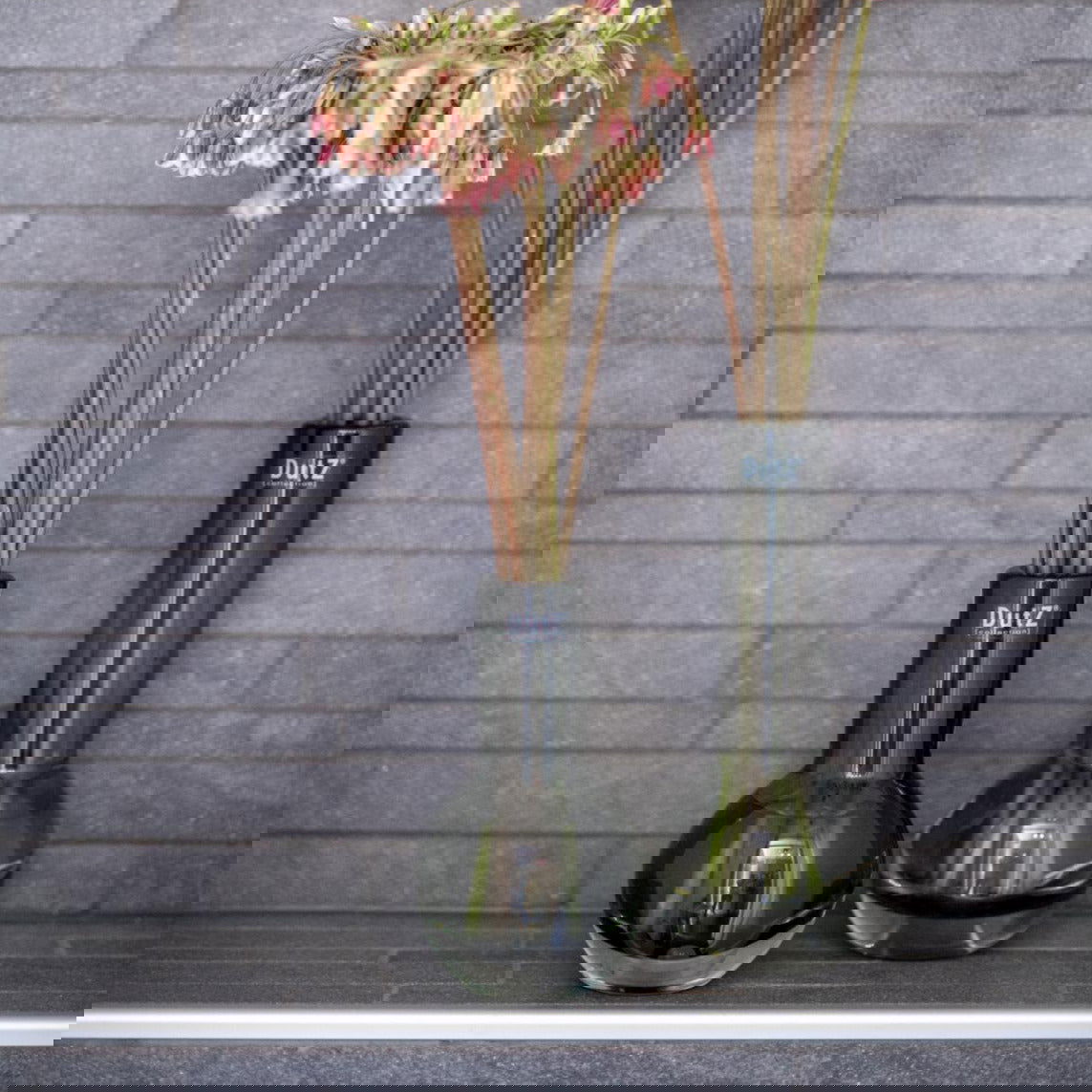 Grey Mouth Blown Glass Vase Masa