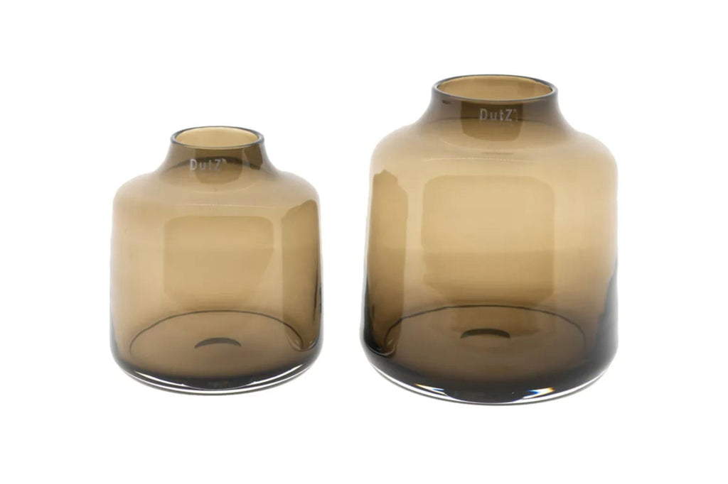 Tisza Smoky Brown Mouth Blown Glass Vase