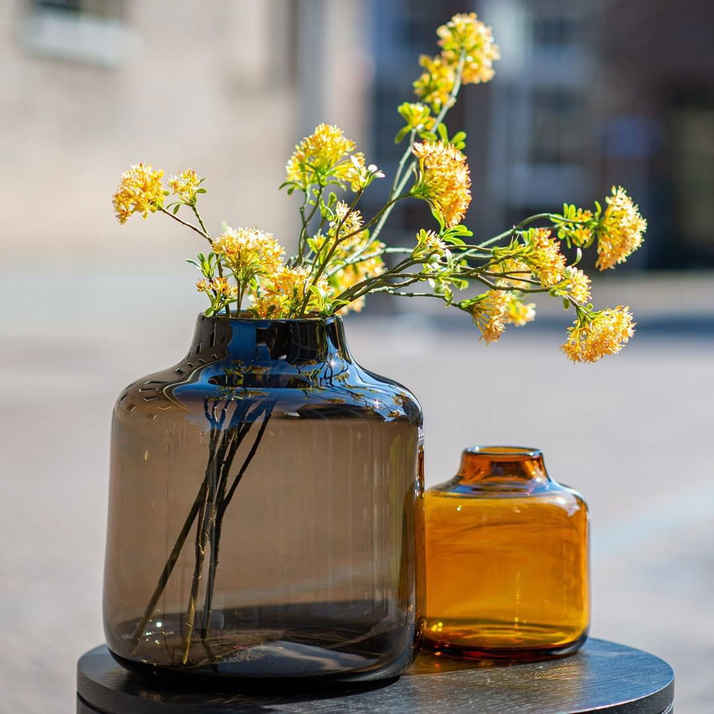 Amber Tisza Mouth Blown Glass Vase