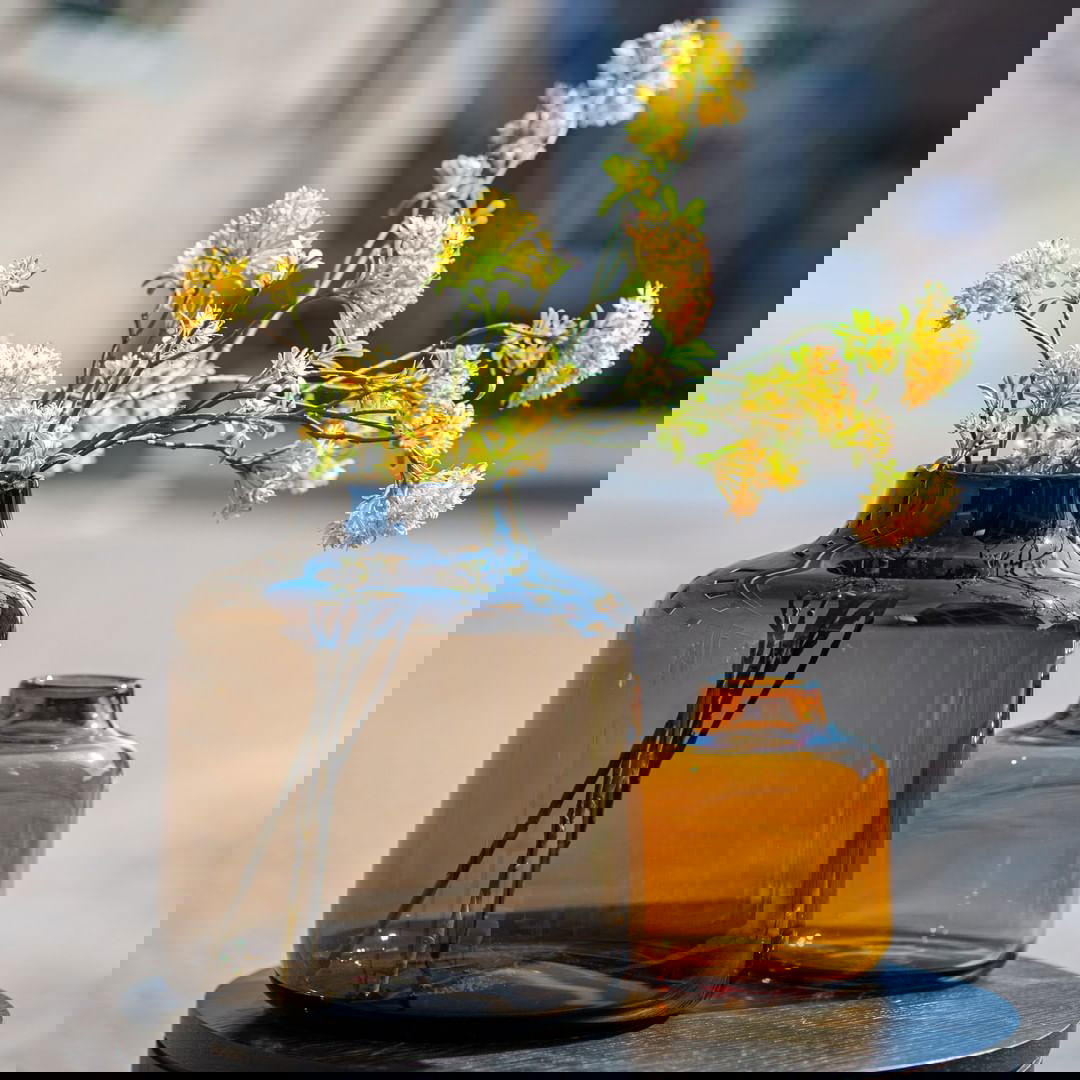 Amber Tisza Mouth Blown Glass Vase