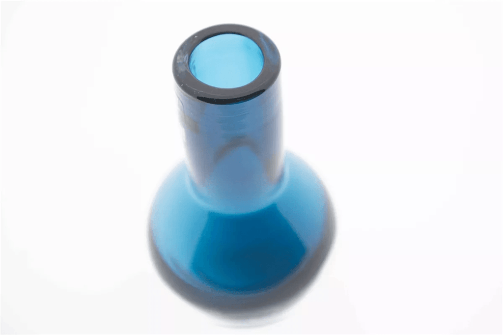 Navy Mouth Blown Glass Vase Masa