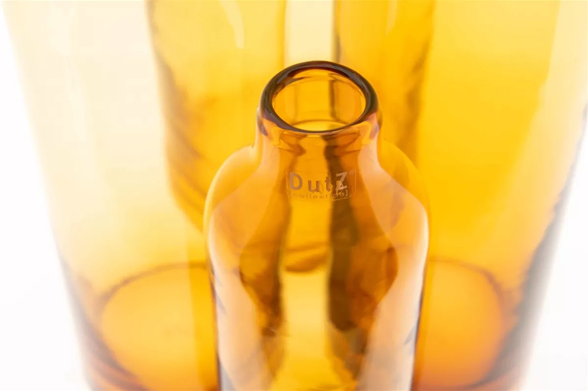 Longo Amber Mouth Blown Glass Vase