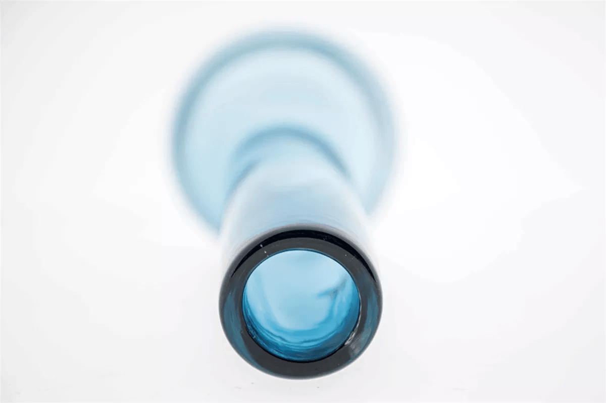 Navy Mouth Blown Glass Vase Masa