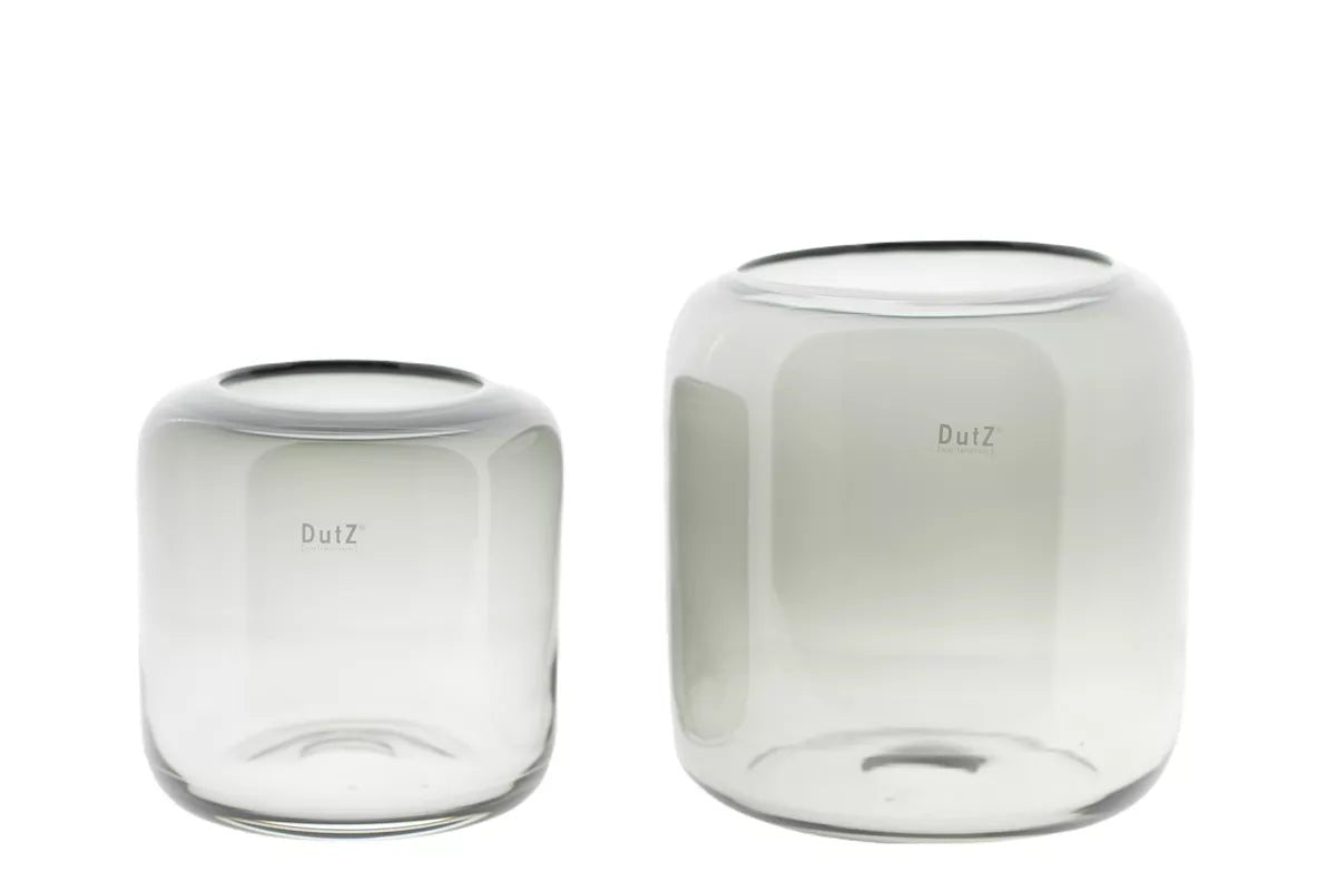 Smoke Mazurka Mouth Blown Glass Vase