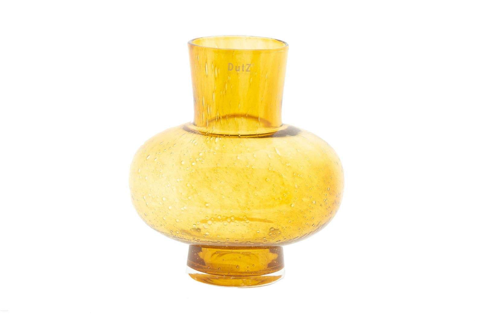 Modest Gold Bubbles Mouth Blown Glass Vase