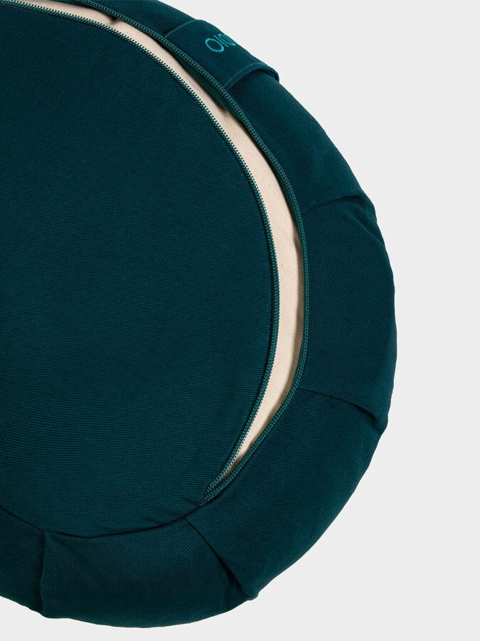 Organic Cotton Crescent Lotus Zafu Buckwheat Meditation Cushion