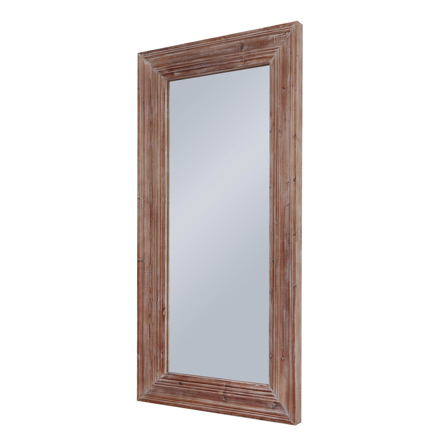 Large rustic Newby mirror with washed wood frame, warm brown tones, 200cm height, perfect for modern or traditional decor by RoomLondon at brixbailey.com