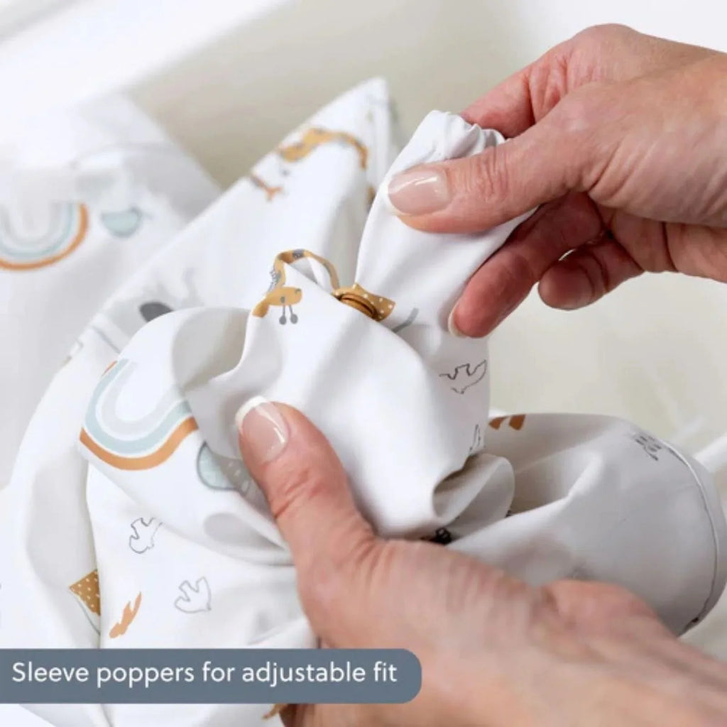 Long Sleeve Coverall Weaning Bib in Serengeti Spaghetti