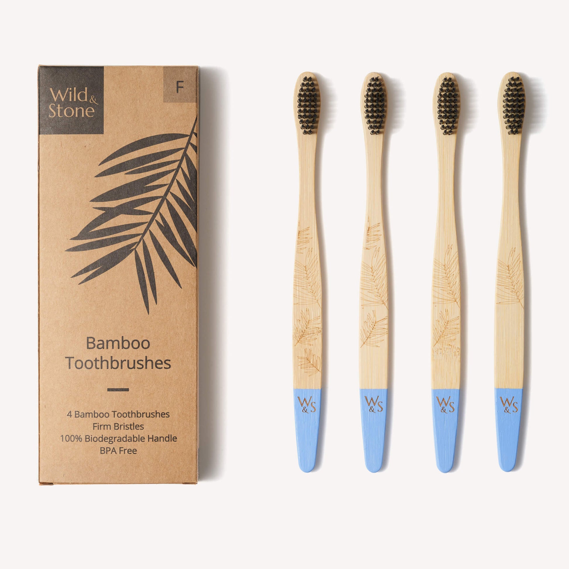Adult Bamboo Toothbrush 4 Pack with Firm Bristles