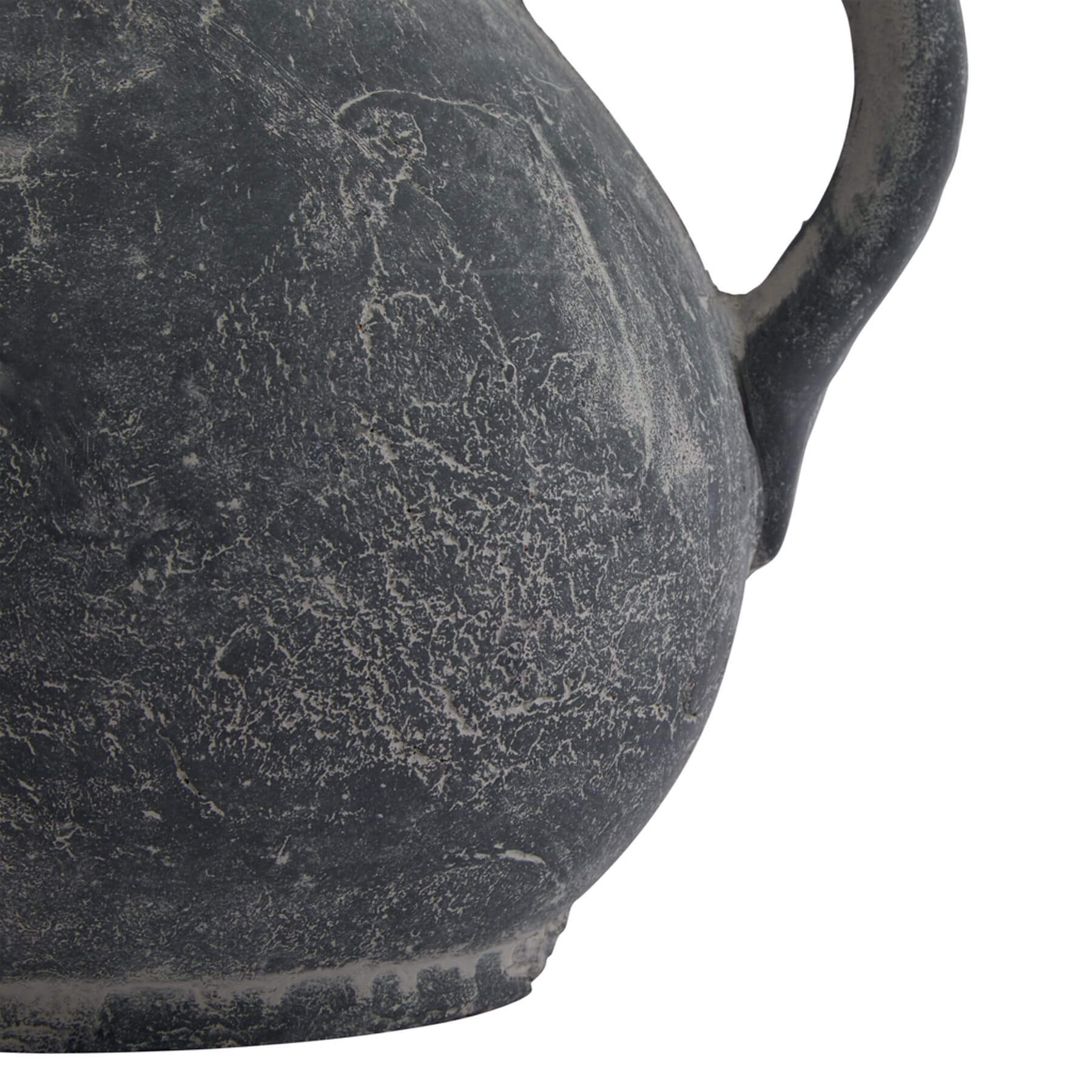 Handcrafted Amalfi grey ceramic jug with distressed finish, 23cm height, rustic Italian home decor accent by Sostter at brixbailey.com