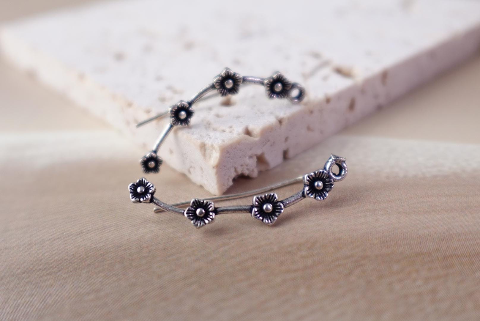 Celestial Garden Brass Ear Climbers Set of Three