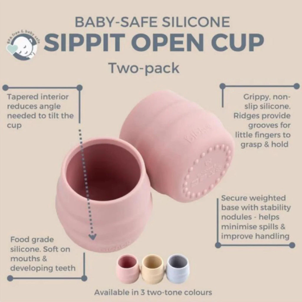 Sippit Silicone Open Training Cup 6 months Pack of 2 Blush
