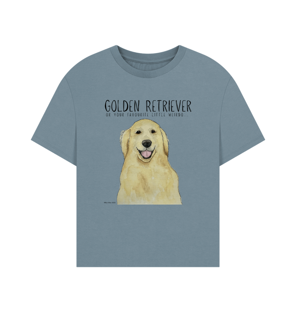 Golden Retriever Vibes Sustainable Womens Relaxed Fit Tshirt