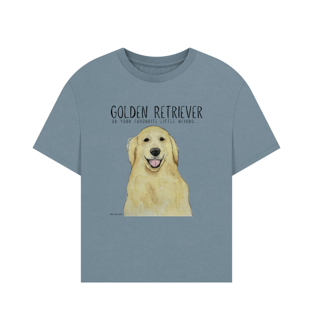 Golden Retriever Vibes Sustainable Womens Relaxed Fit Tshirt