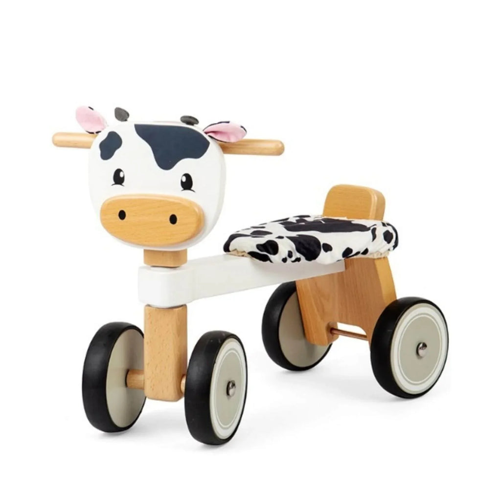 Wooden Ride On Cow Toy for Toddlers