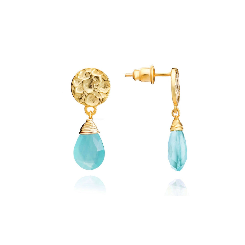Classic Athena Kate Drop Earrings Aqua Pariba Onyx