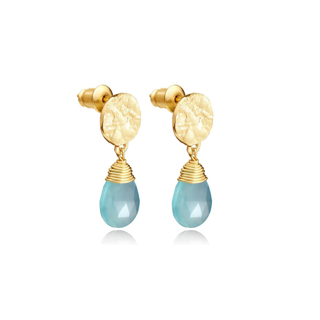 Classic Athena Kate Drop Earrings Aqua Pariba Onyx