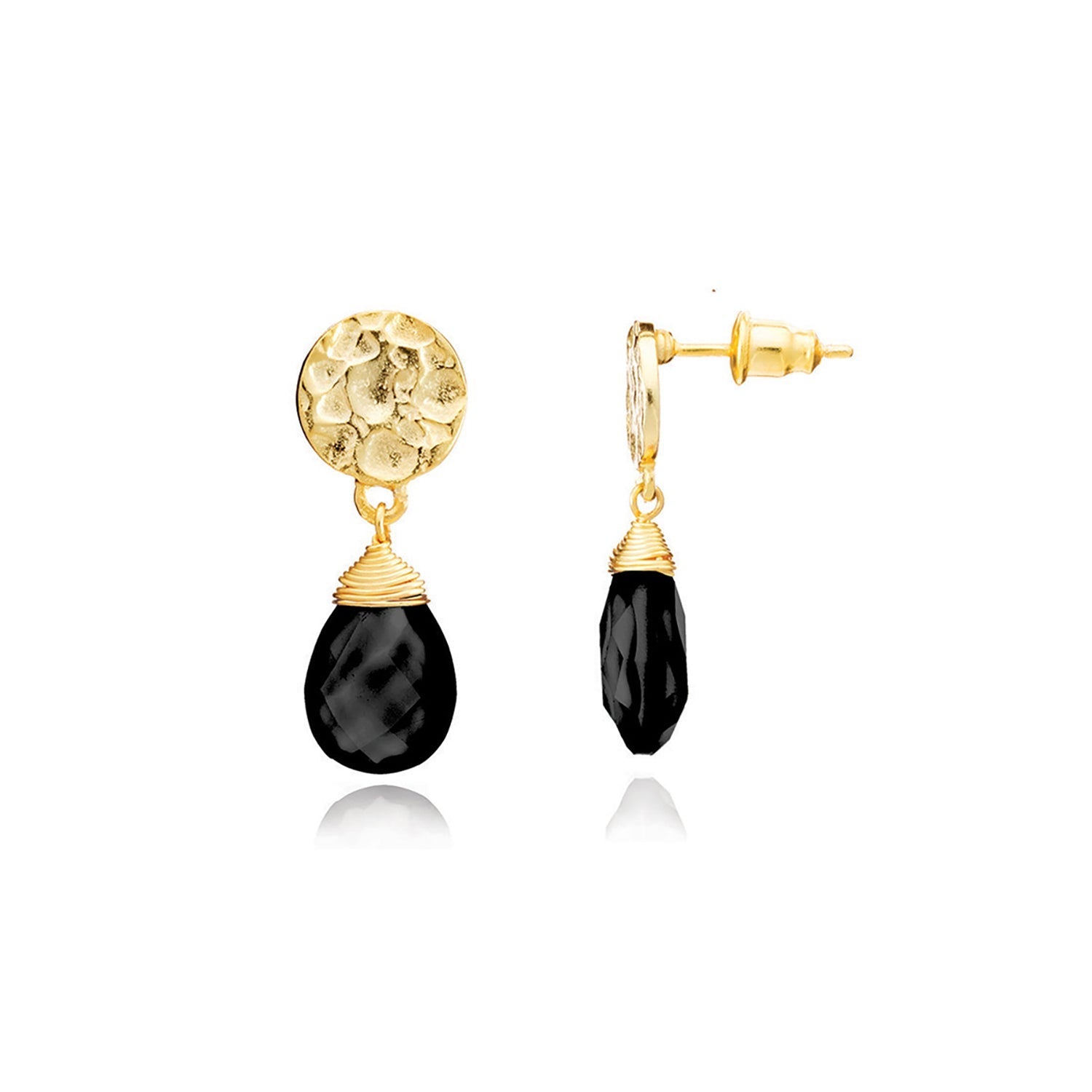 Classic Athena Drop Earrings in Black Onyx