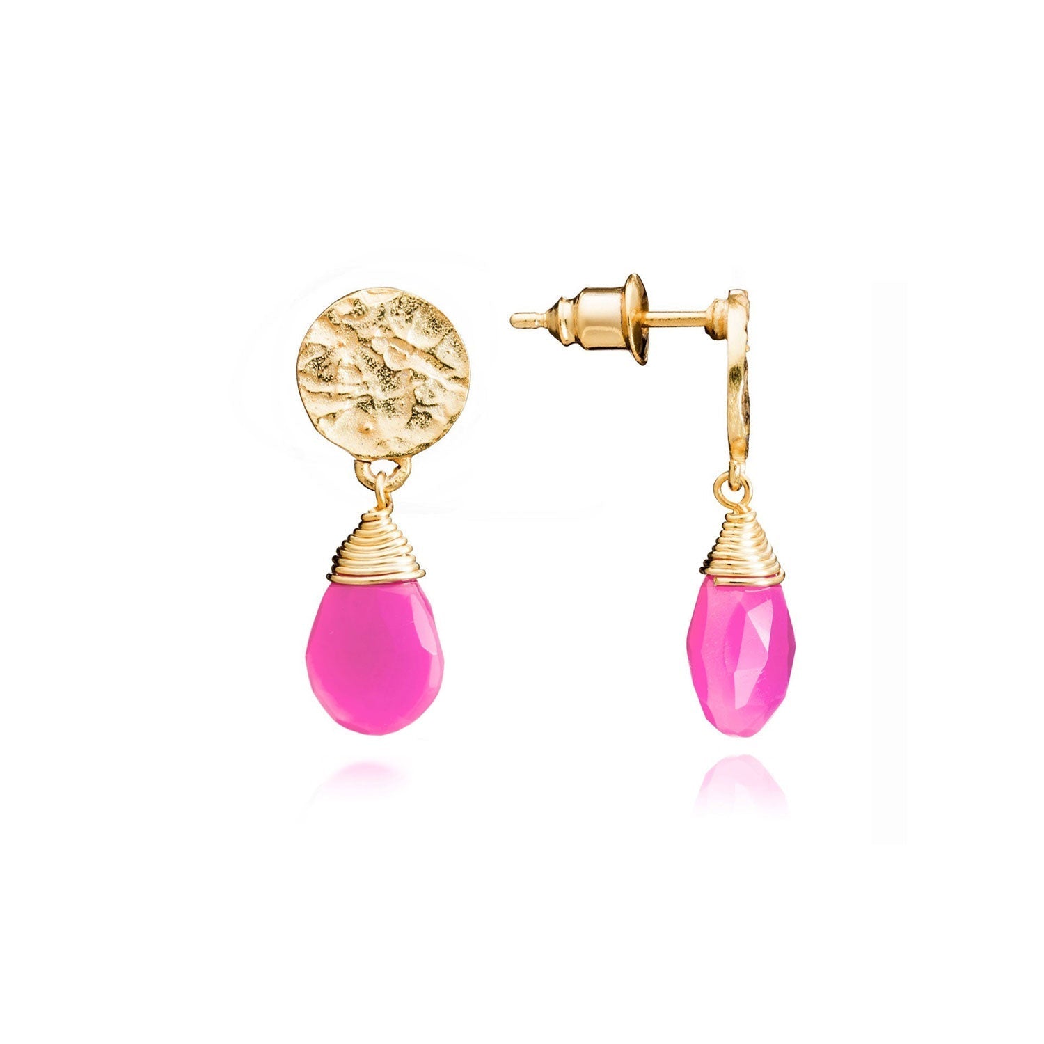 Fuchsia Onyx Drop Earrings