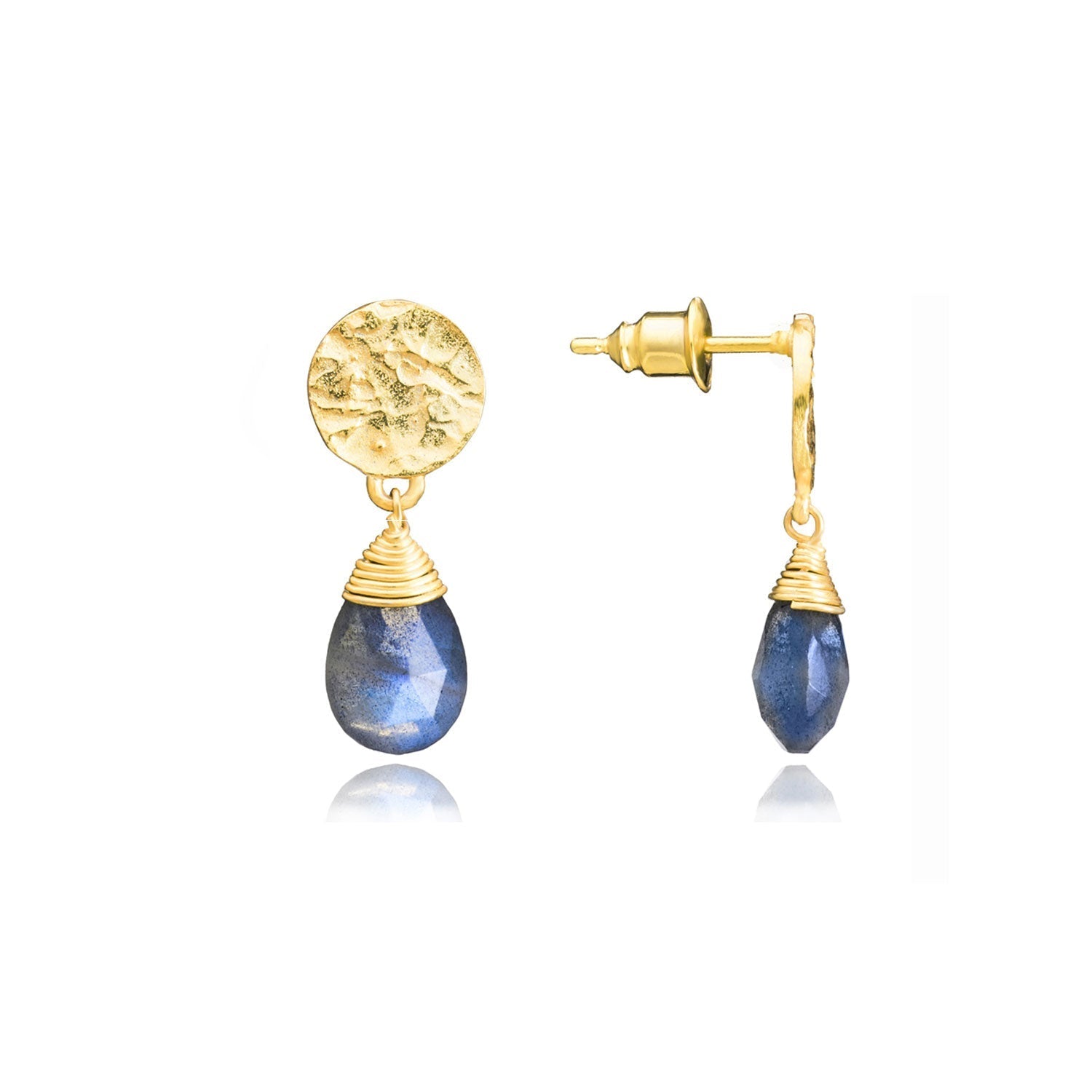 Classic Athena Drop Earrings in Labradorite