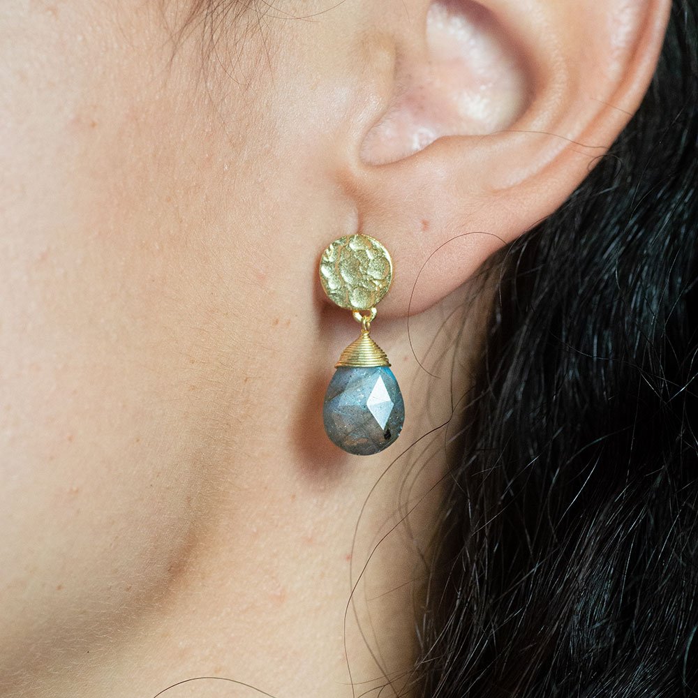 Classic Athena Drop Earrings in Labradorite