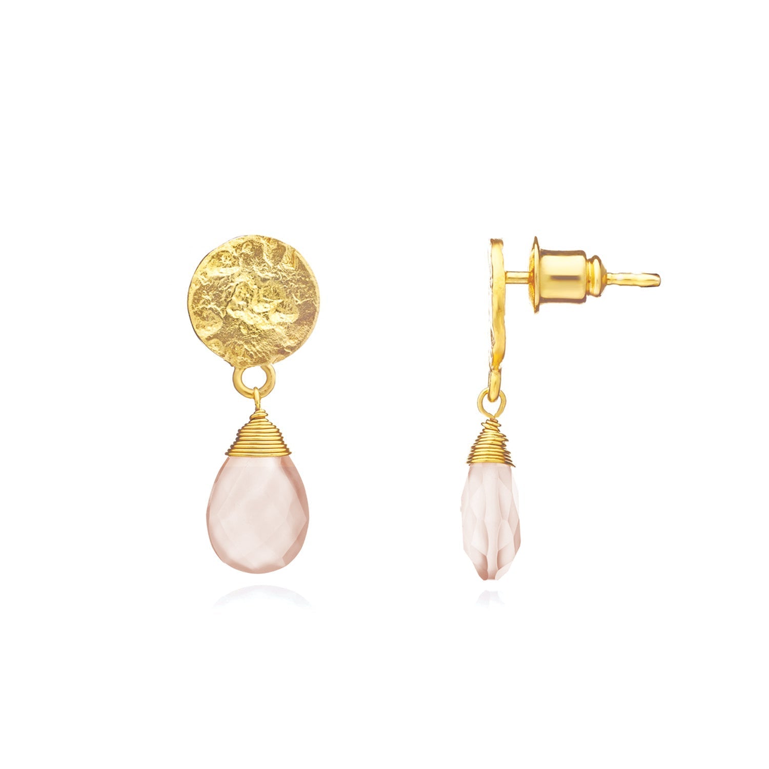 Classic Athena Kate Drop Earrings: Pink Chalcedony