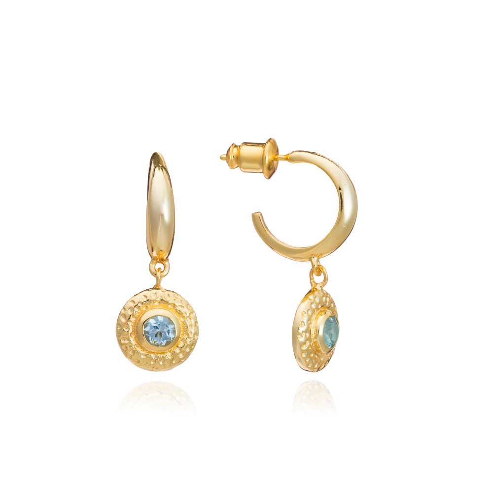Luna Gemstone Hoops Blue Topaz