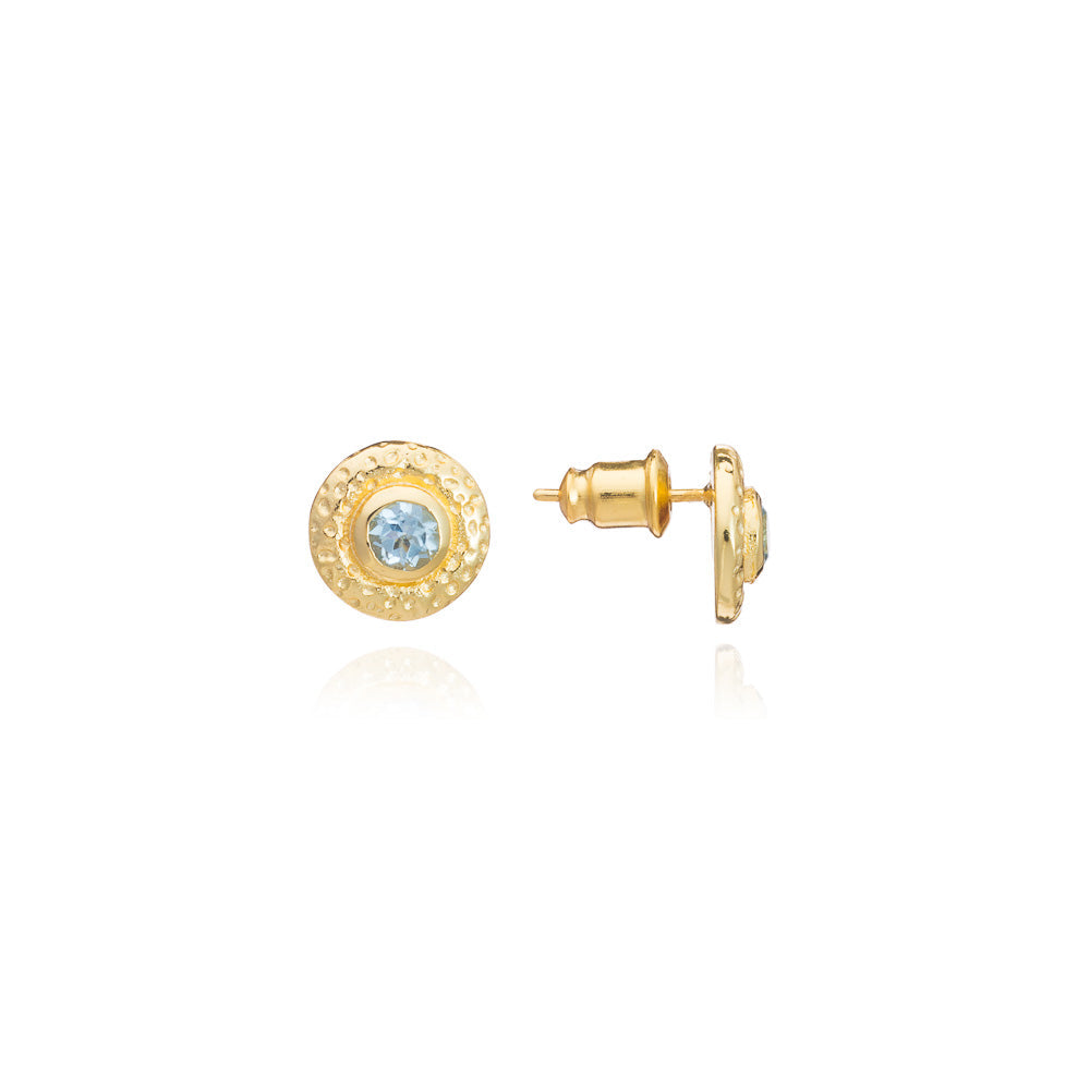 Luna Gemstone Studs Blue Topaz