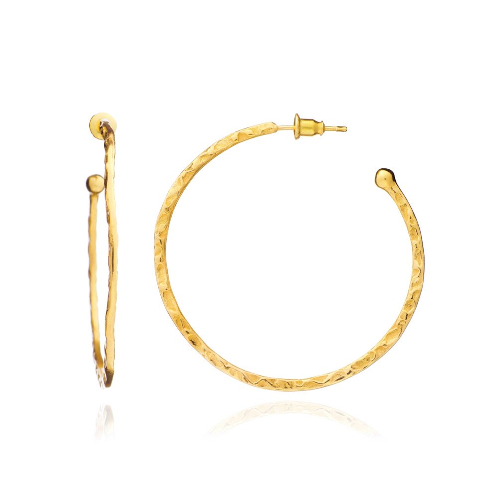 Large Textured Gold Hoops