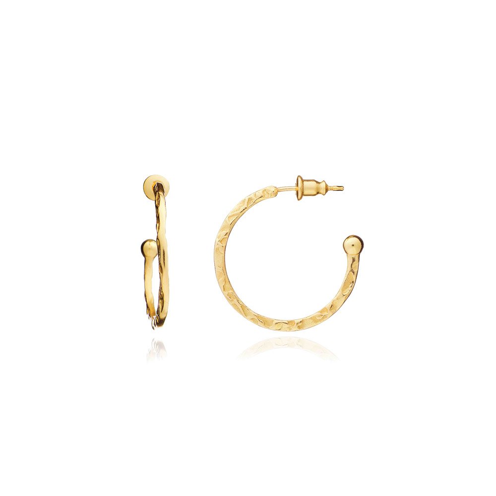 Textured Gold Hoop Earrings