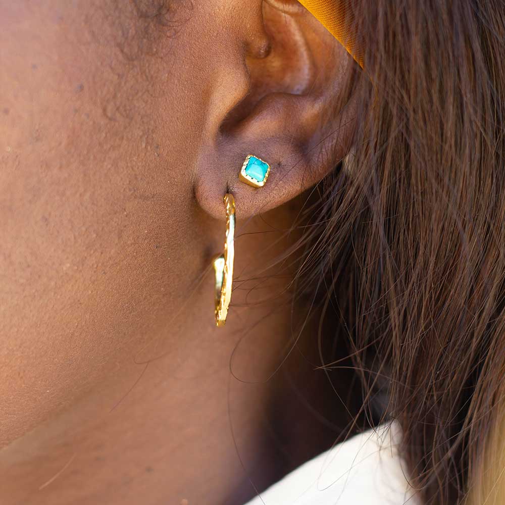 Textured Gold Hoop Earrings