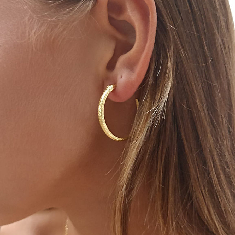 Medusa Gold Snake Hoop Earrings
