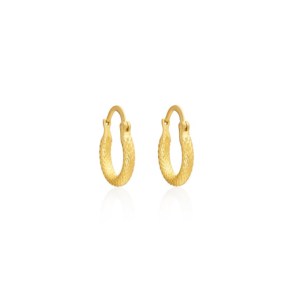 Medusa Gold Snake Scale Hoops