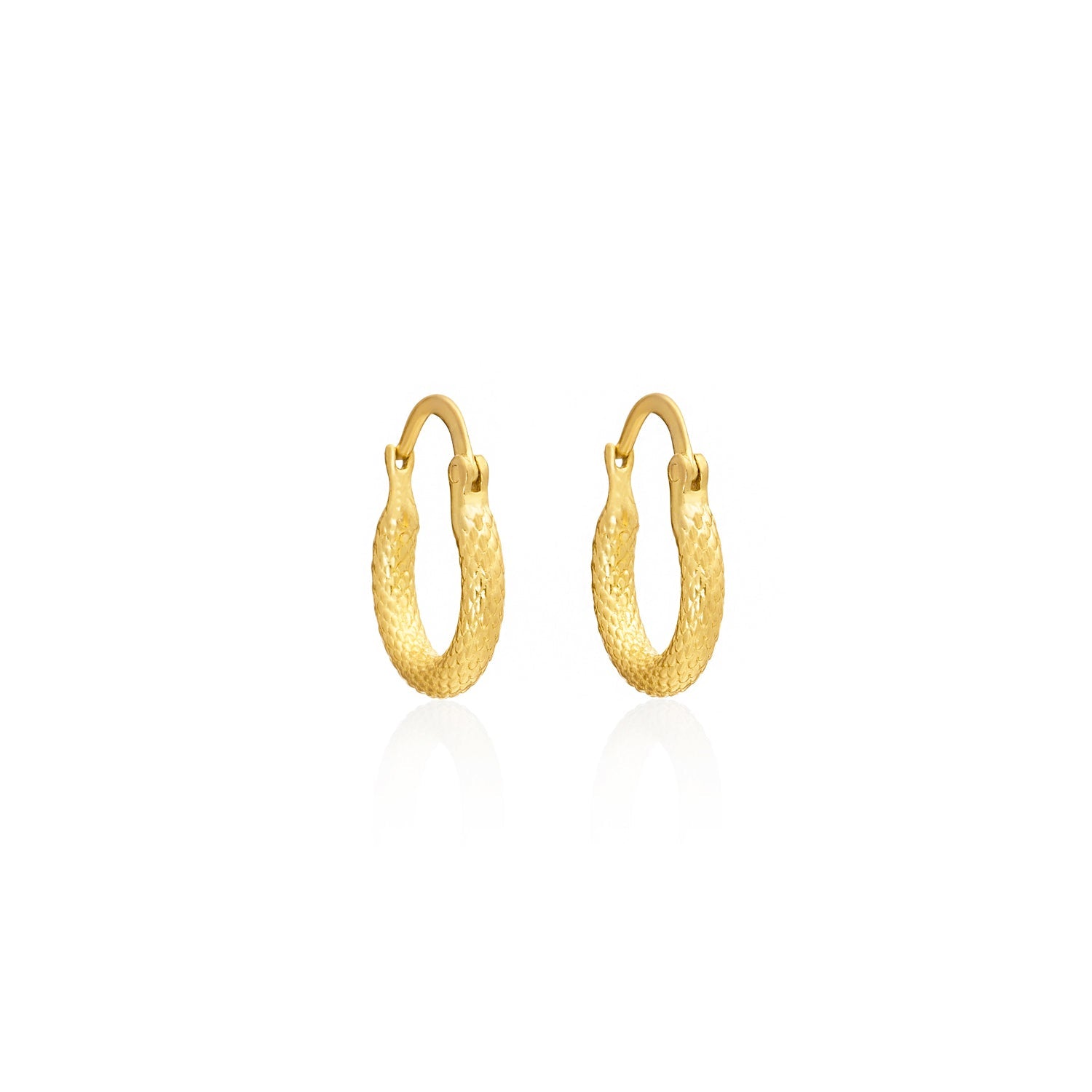 Medusa Gold Snake Scale Hoops